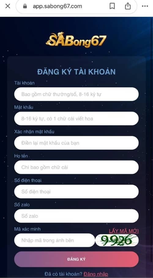Điền đầy đủ và chính xác các thông tin đăng ký Điền đầy đủ và chính xác các thông tin đăng ký